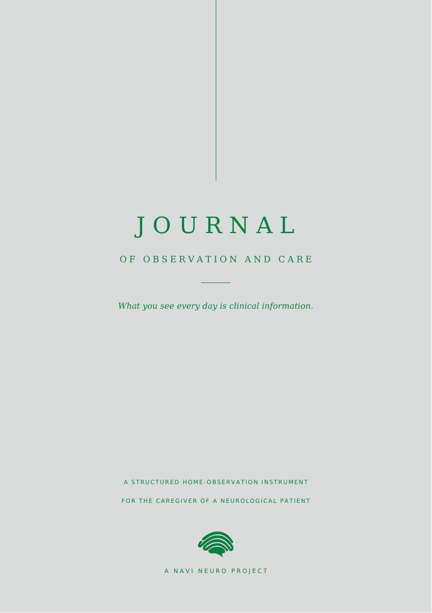 Cover of the Journal of Observation and Care, caregiver edition